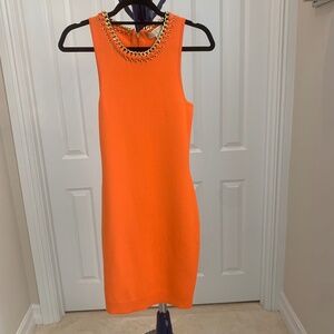 NWOT Michael Kors Orange Bodycon Knit Dress sz M